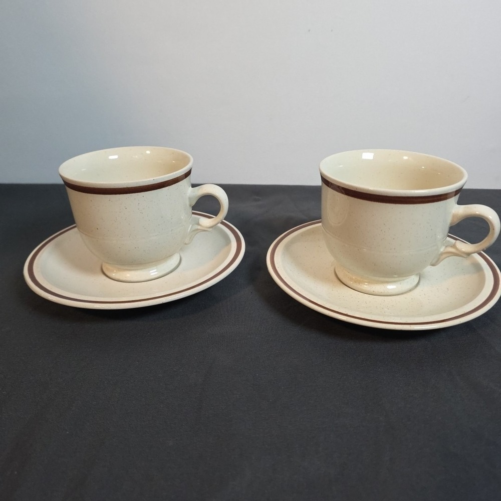 set of 2 Hearthside Floral Expressions Stoneware Cup And‎ Saucer Japan
